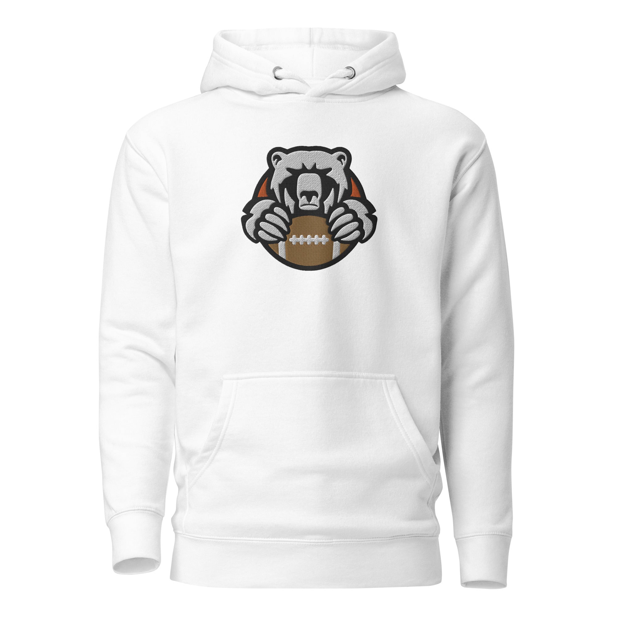 White Bear Lake Football Angry Bear Embroidered Adult Hoodie