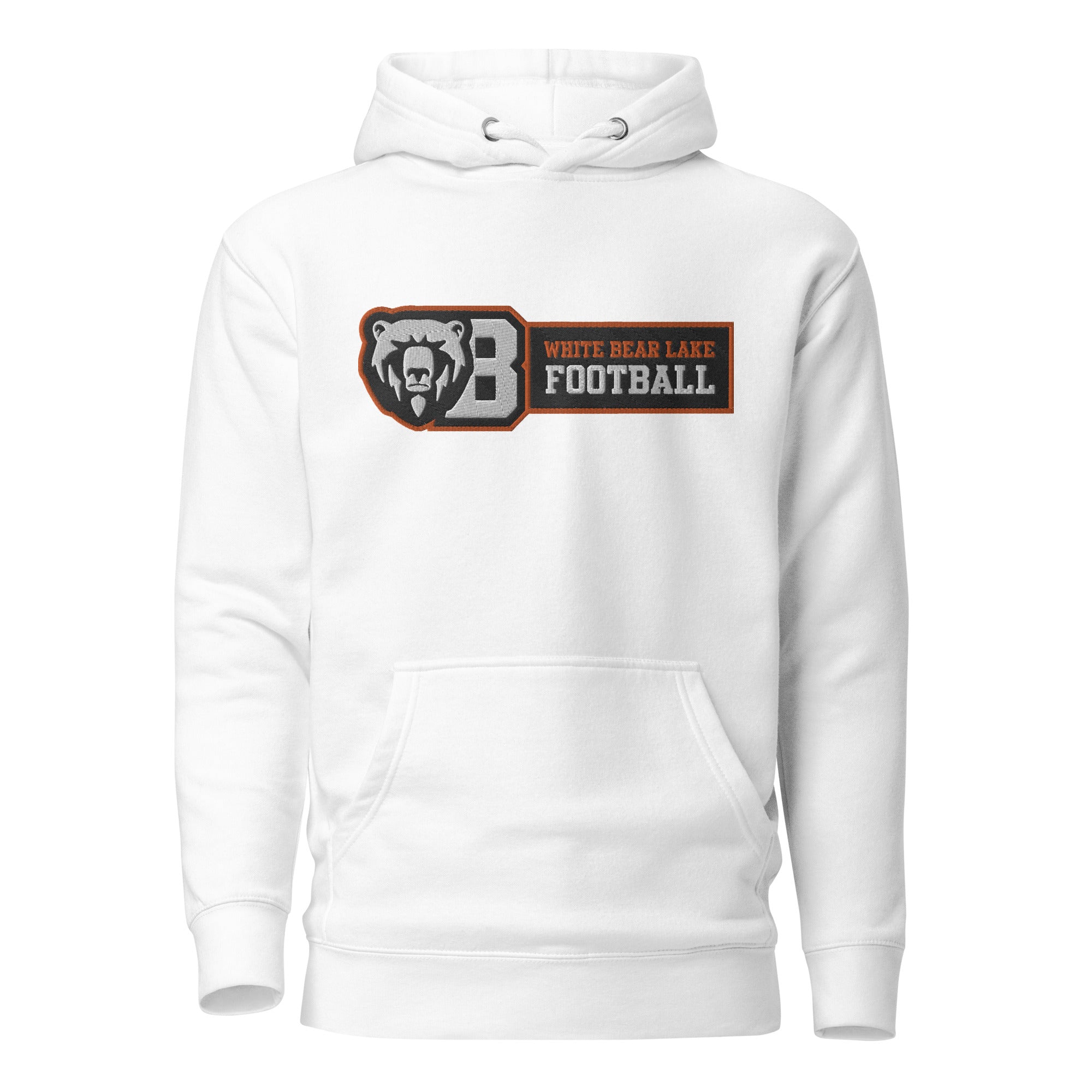 White Bear Lake Football Logo Adult Embroidered Hoodie