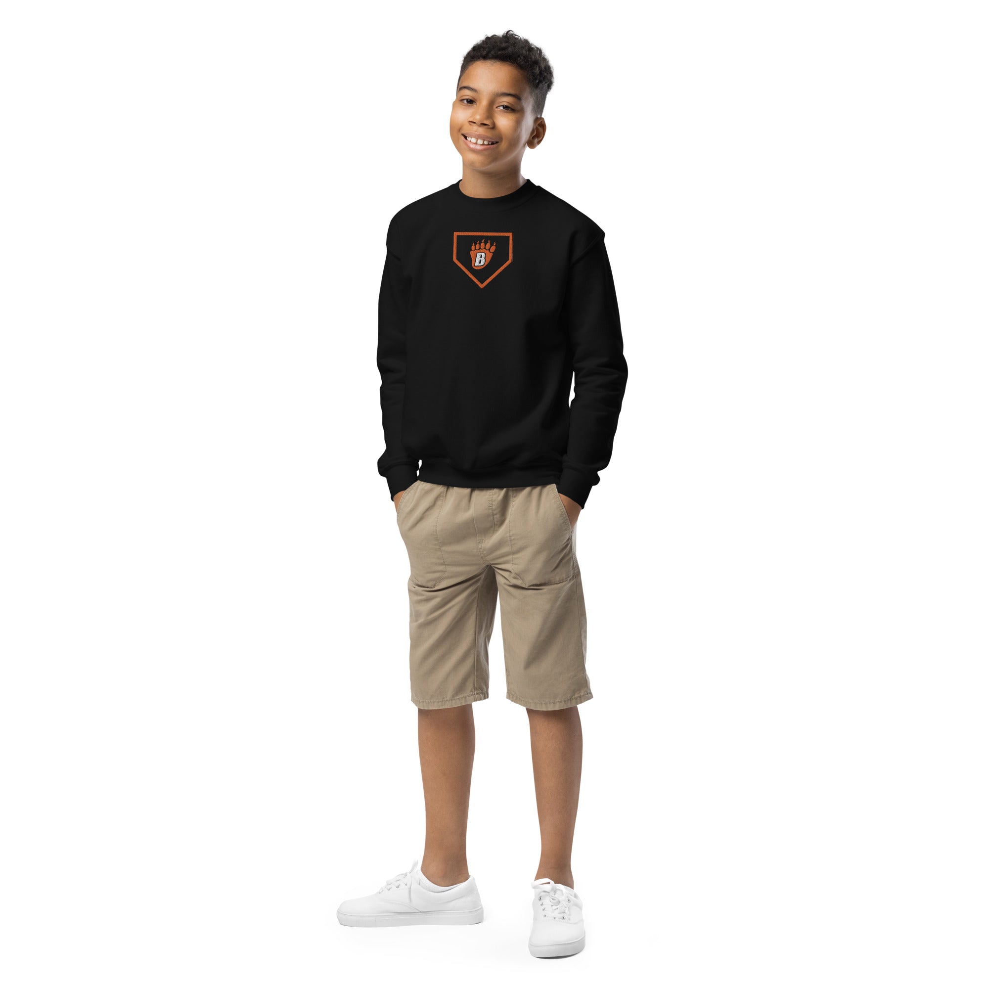 White Bear Lake Baseball Embroidered Youth Crewneck Sweatshirt
