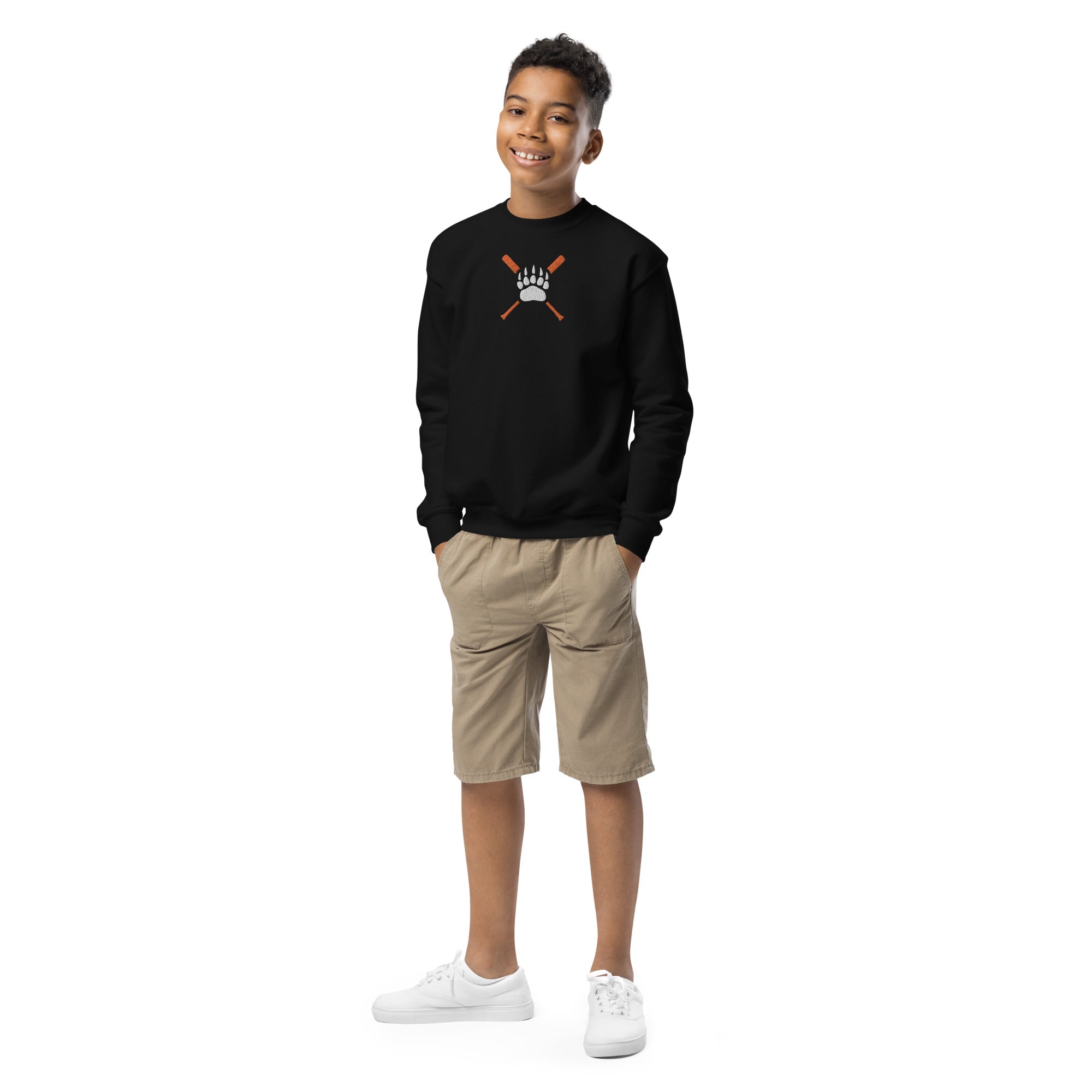 White Bear Lake Baseball Bear Paw Youth Crewneck Sweatshirt