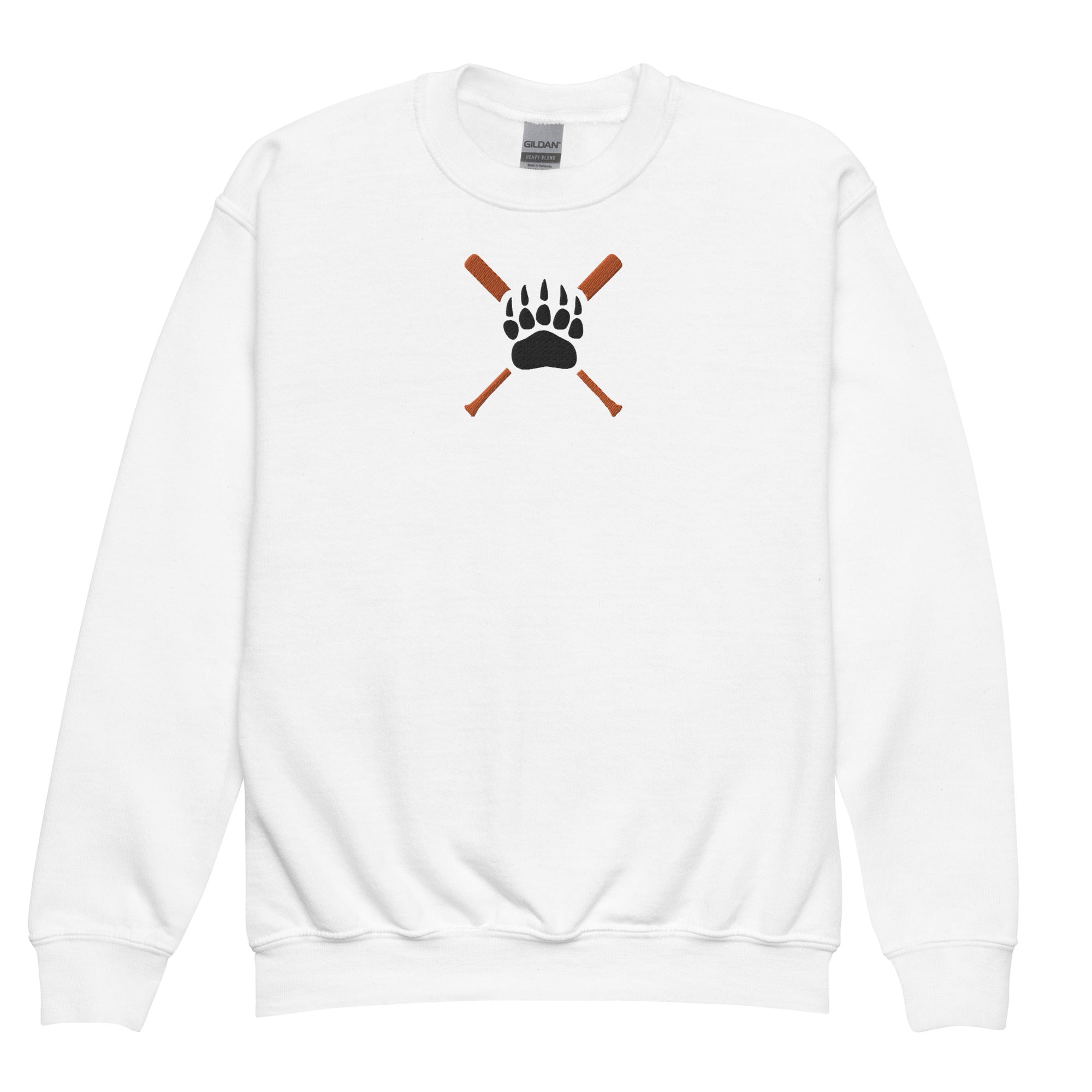 White Bear Lake Baseball Bear Paw Youth Crewneck Sweatshirt