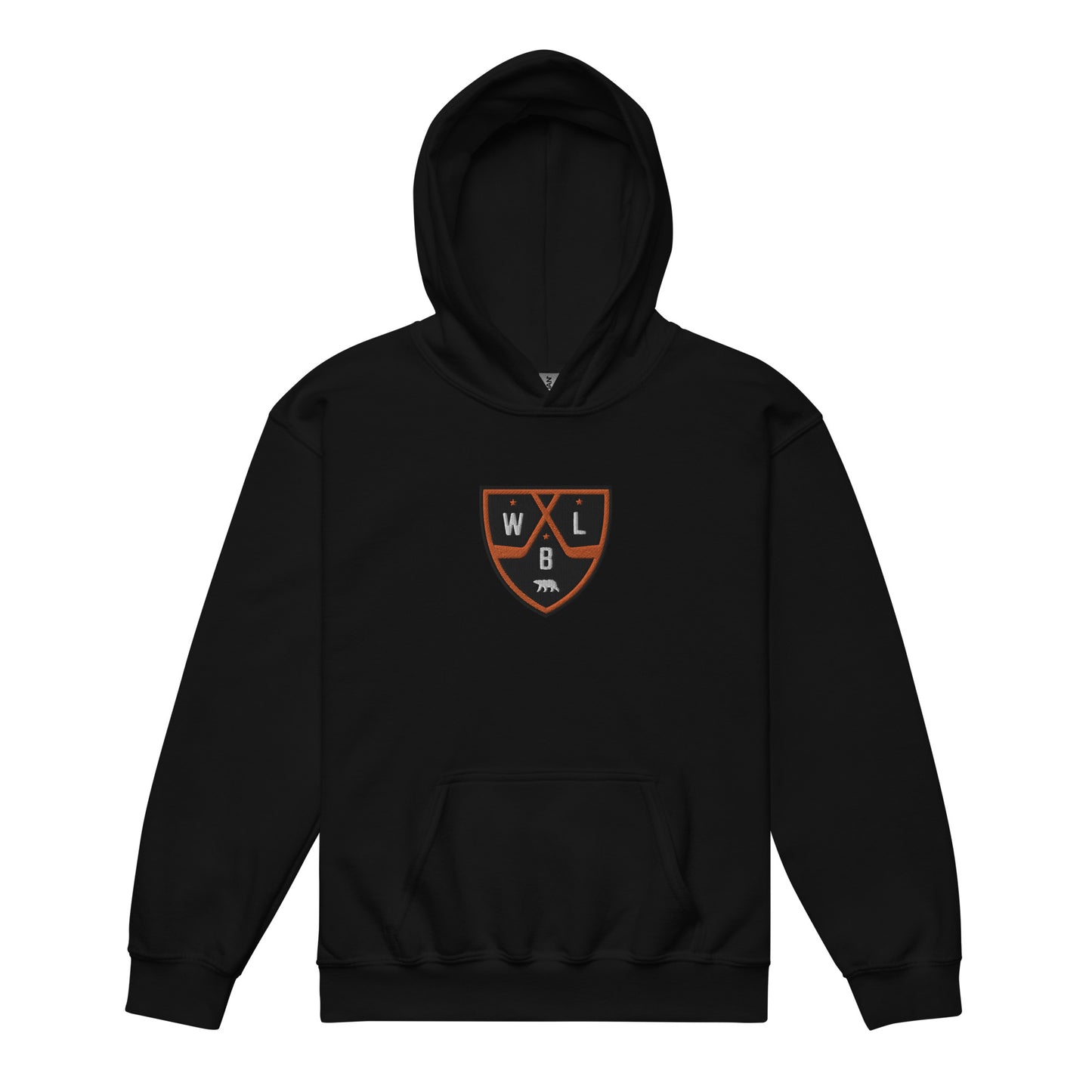 White Bear Lake Hockey Shield Youth Embroidered Heavy Blend Hoodie