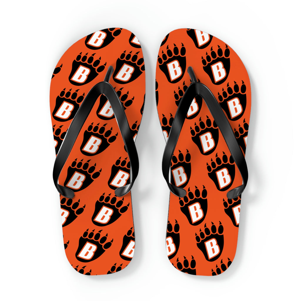 White Bear Lake Bear Paw Patterned Flip Flops