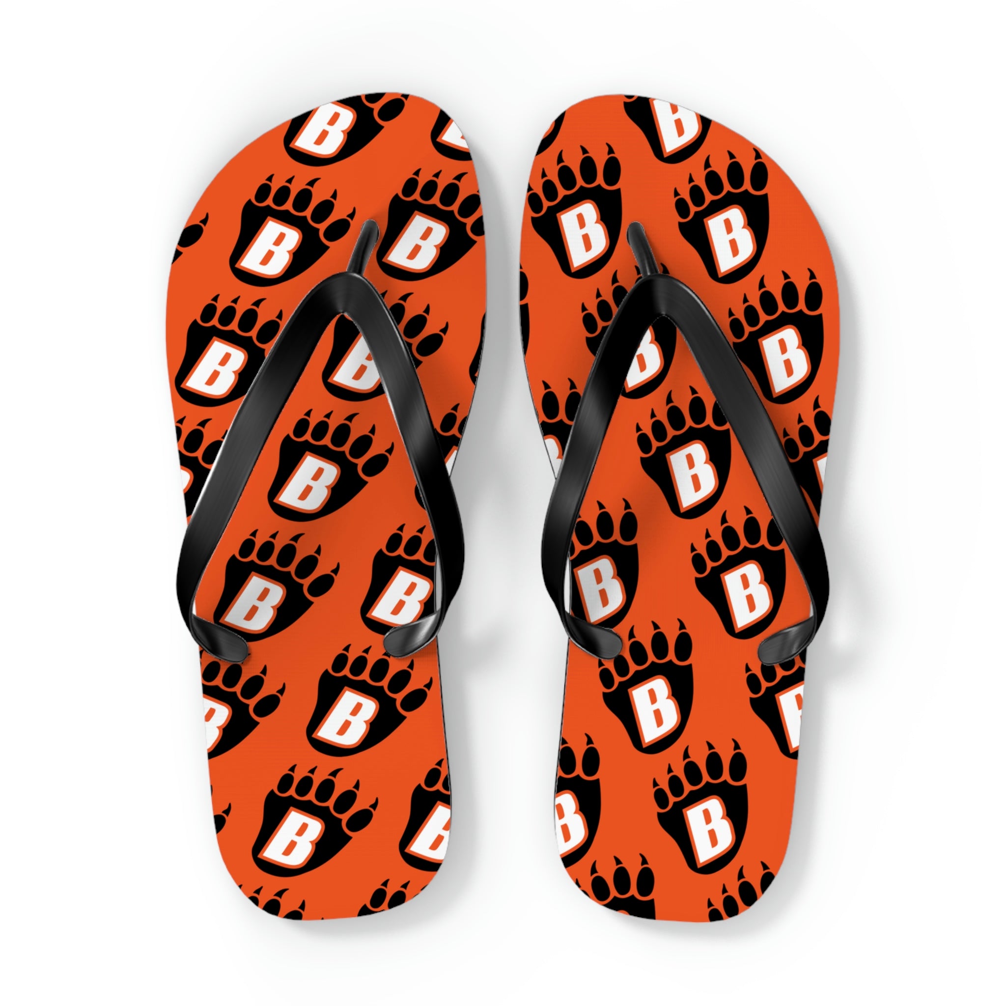 White Bear Lake Bear Paw Patterned Flip Flops